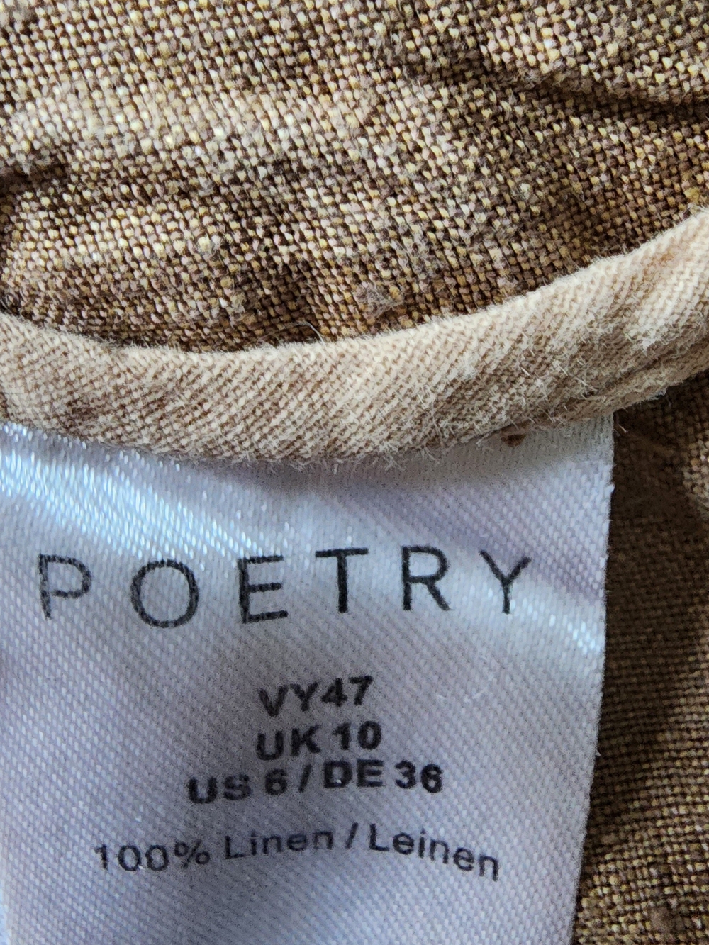 Poetry Wide-Leg Linen-Blend Pants in Taupe Brown - Picture 6 of 6
